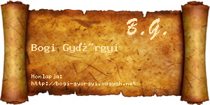 Bogi Györgyi névjegykártya